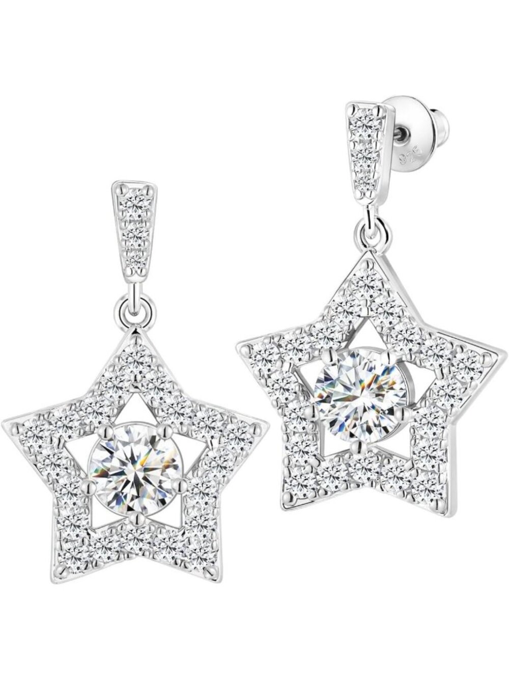 Elegant 925 Sterling Silver Earrings with 5A Cubic Zirconia for Women